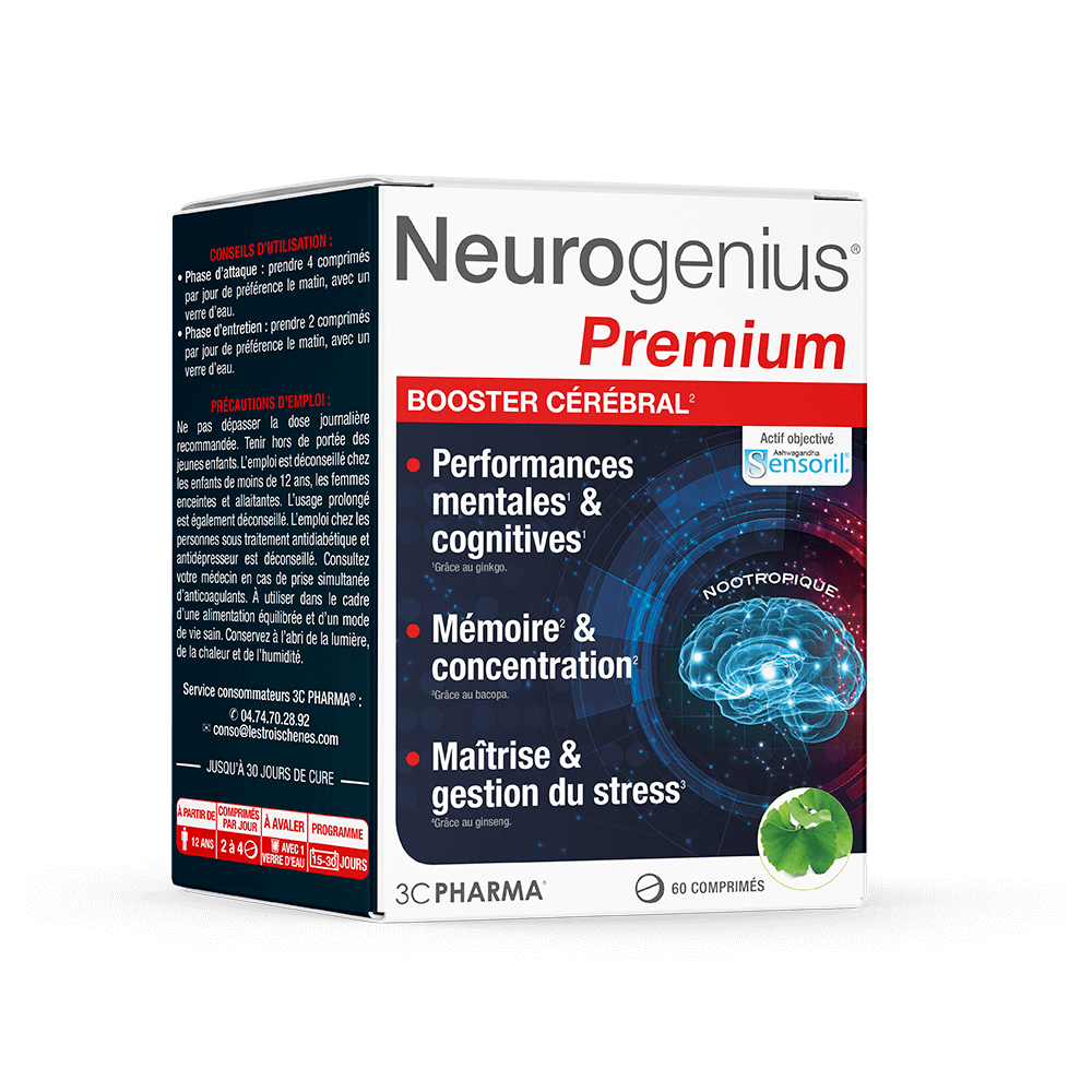 Neurogenius Premium booster cérébral 60 cp